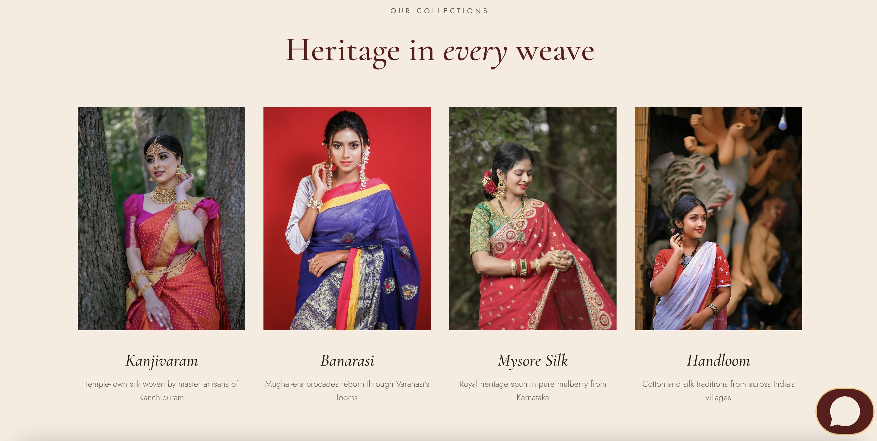 Kaathu collection page — saree products with prices